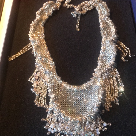 Authentic Swarovski extravagant Long Necklace with Matching earrings. $1900 - Picture 10 of 14